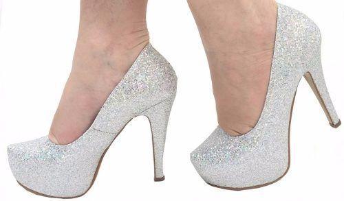 sapato glitter prata