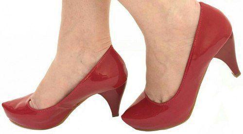 sapato feminino vermelho salto medio