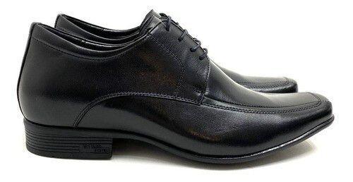 Sapato Social Masculino Sapatoterapia Barcelona Conforto Bico Quadrado  Super Comfort Couro 43108 - Preto