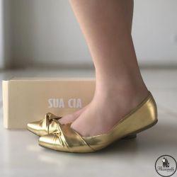 Sapato Sua cia Feminino New Metalic Ligth Gold 8002.12478 - Calçados  Femininos - Magazine Luiza
