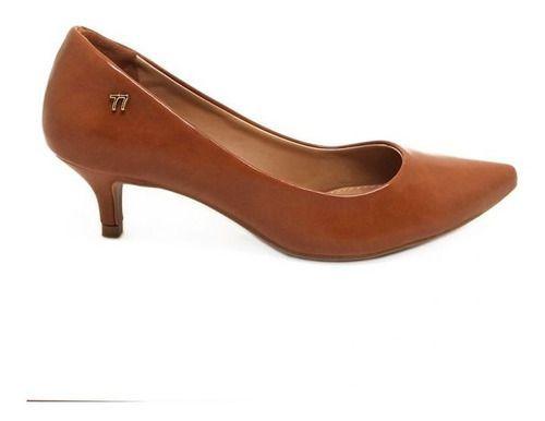 scarpin marrom salto baixo