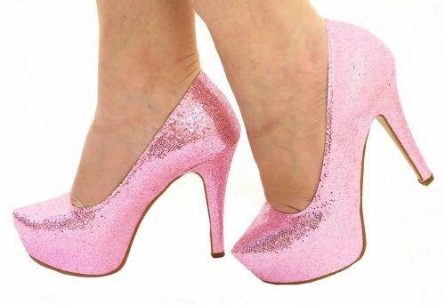 scarpin meia pata rosa