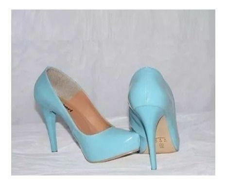 salto alto azul claro