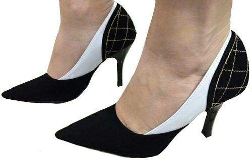 scarpin preto bico fino salto agulha