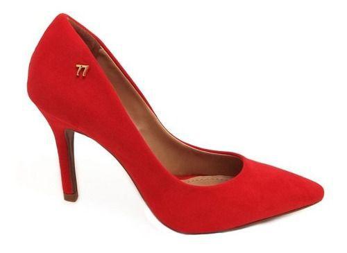 scarpin vermelho confortavel