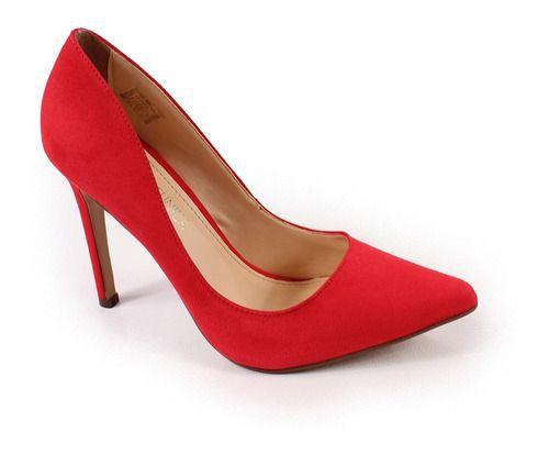salto vermelho camurça