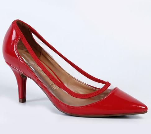 scarpin vinil salto baixo
