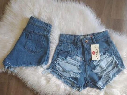 short feminino desfiado