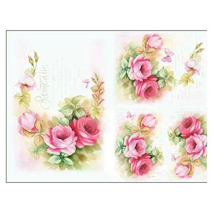 Slim Paper Decoupage Litoarte 47 3x33 8 Spl 004 Rosas Fundo Folha Papeis Magazine Luiza