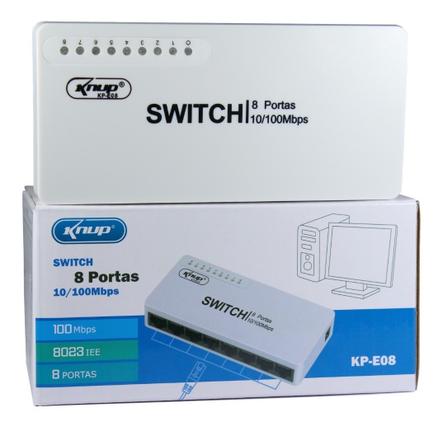 Switch Com 8 Portas Kp-e08 Knup