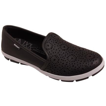 slip on couro kolosh furinhos com zíper lateral feminino