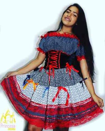 vestido caipira feminino
