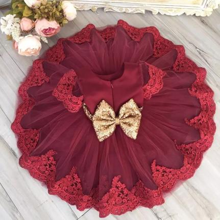 vestido de festa vermelho para bebe