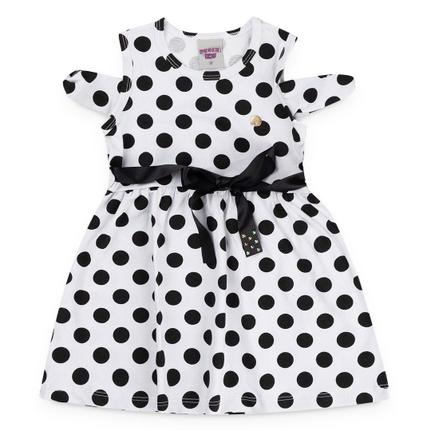 vestido infantil de bolas pretas