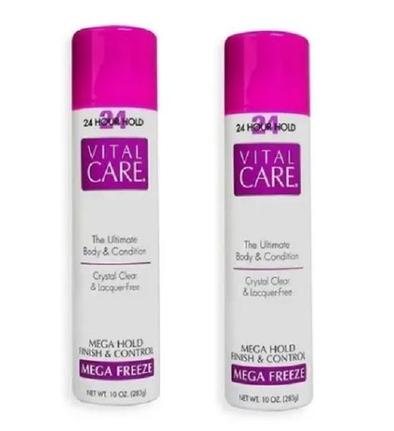 Vital Care Hair Spray Mega Freeze 24 Hour Hold 283g C 2 Vitalcare Modelador E Fixador De Cabelo Magazine Luiza