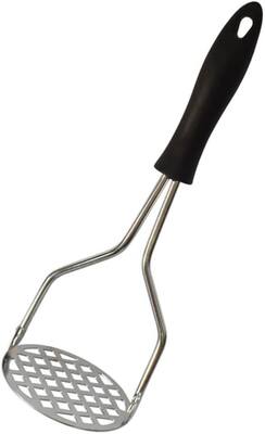 Amassador de Batatas e Legumes Inox Manual Ergonômico Amassador Para Purê com Cabo Plástico Anti Calor