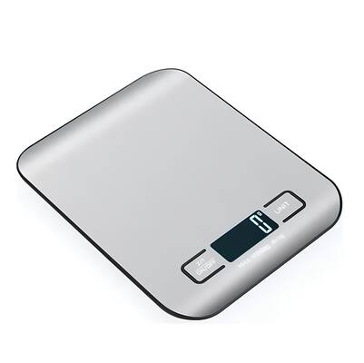 Balança Digital Para Cozinha Em Aço Inox Retangular 10 kg Moderna Display Iluminado