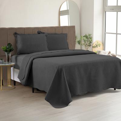 Cobre Leito Colcha Casal Queen Dupla Face com Toque Macio 200 Fios Ultrasonic 03 Peças Bulet