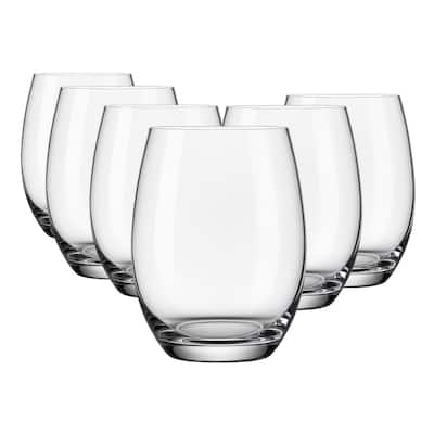 Copo Vidro 450ml Suco água BELLAGIO jogo com 6 Transparente