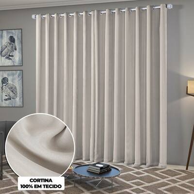 Cortina Blackout Blecaute Quarto Sala em Tecido 2,20m x 1,30m Ilhos Cromado Solaris