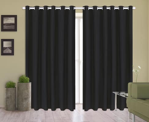 Cortina Corta Luz 2,80m X 1,80m 100% Blackout PVC Preta Para Sala Ou Quarto Para Varão Simples
