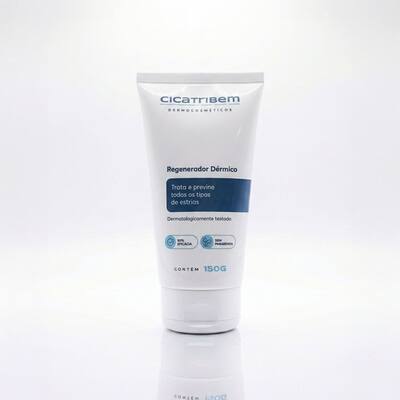 Creme Antiestrias Regenerador Dérmico Cicatribem 150g Anti Estrias Gestante Hidratante com Nanotecnologia Rosa Mosqueta e Óleo de Amêndoas
