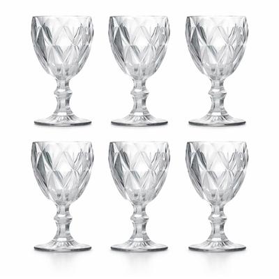 Jogo Taças Transparentes 6 Unidades Cristal Suco Agua Vidro Transparência Impecável