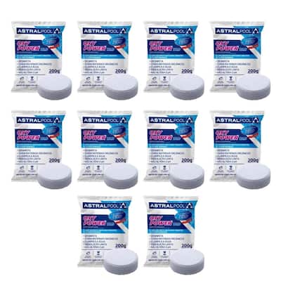 Kit 10 Cloro Para Piscina Tablete / Pastilha 200g Desinfeta E Oxida 200g