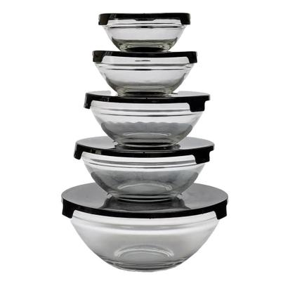 Kit Com 5 Potes De Vidro Hermético Marmita Fitness