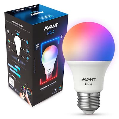 Lampada Led Pera Smart Inteligente 10w RGB Colorido E27 110v/220v Ip20 Branco Cod: 290028177 Avant Neo