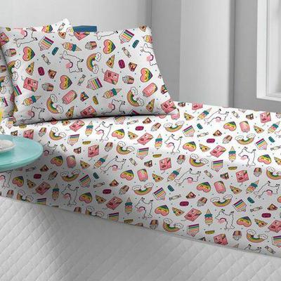 Lençol solteiro avulso com elastico estampas variadas