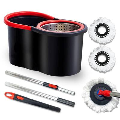 Mop Giratorio 8 Litros Com Cesto Em Inox Cabo de 140cm 2 Refis Nybc