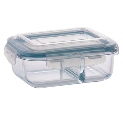 Pote de Vidro Hermético Com Divisoria 640ml Marmita Alimento 1 UN
