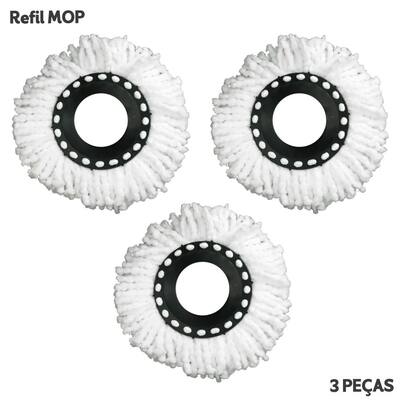 Refil Mop Giratório - Universal - Kit Com 3 Unidades - Nybc