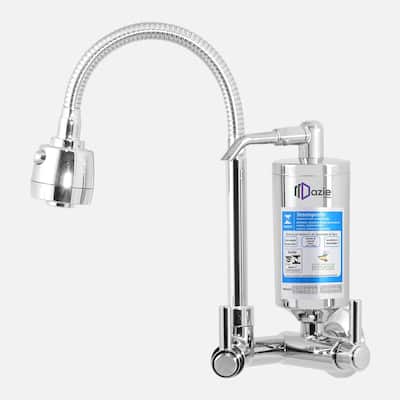 Torneira Gourmet de Parede para Cozinha com Filtro Carbon Block Prata Coloidal Bica Flexível Jato Duplo ABS Cromado Dazie Metais