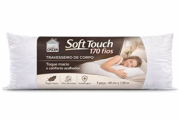 Travesseiro de Corpo 40cm x 1,30m Soft Touch Branco