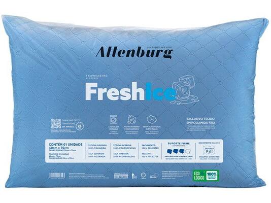 Travesseiro Fresh Ice Toque Gelado Refrescante 50x70 Altenburg Suporte Firme