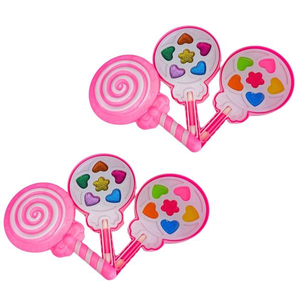 2 Kit maquiagem infantil pirulito brinquedo infantil para menina sombra sai com agua presente festa - shopmanu