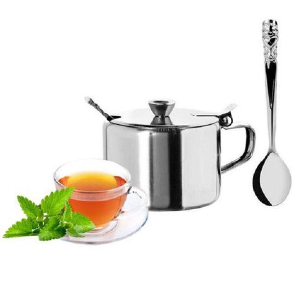 Açucareiro Inox Com Colher Art House Imagem de Açucareiro Inox Com Colher Art House