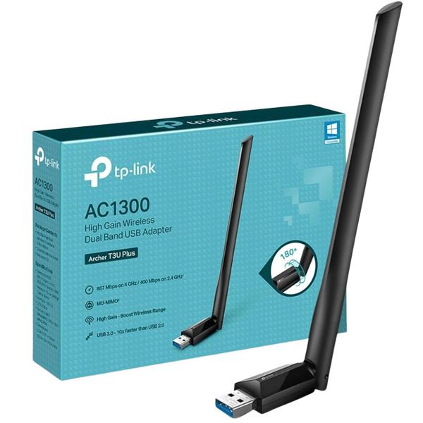 Adaptador Usb Dual Band Wireless 3.0 T3U Plus Ac1300 TP-Link