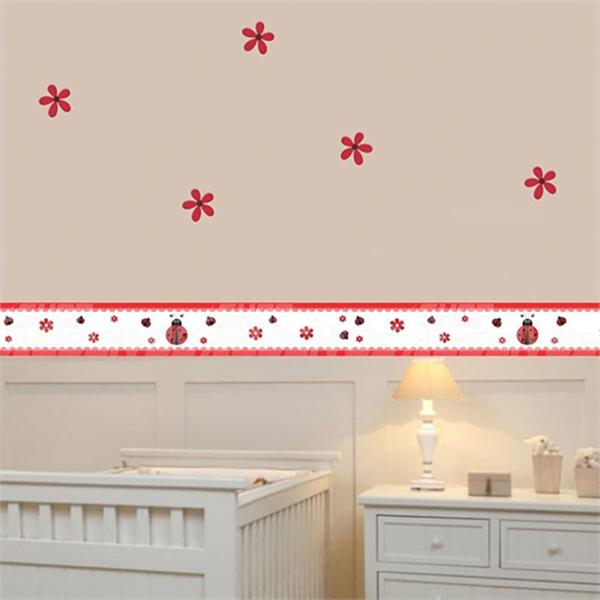 Adesivo de Parede Faixa Decorativa Para Quarto Infantil Joaninha - Decore Fácil Imagem de Adesivo de Parede Faixa Decorativa Para Quarto Infantil Joaninha