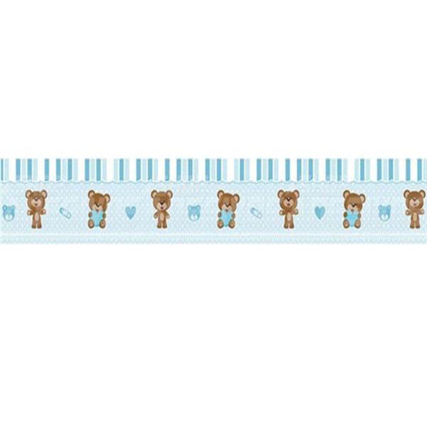 Adesivo de Parede Faixa Decorativa Para Quarto Infantil Ursinho Azul - Decore Fácil Imagem de Adesivo de Parede Faixa Decorativa Para Quarto Infantil Ursinho Azul
