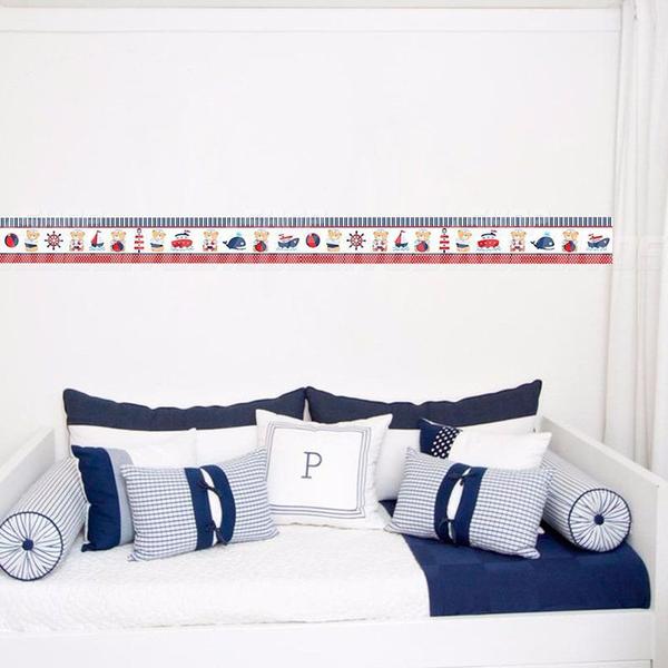 Adesivo de Parede Faixa Decorativa Para Quarto Infantil Ursinho Marinheiro - Decore Fácil Imagem de Adesivo de Parede Faixa Decorativa Para Quarto Infantil Ursinho Marinheiro