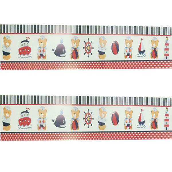 Adesivo de Parede Faixa Decorativa Para Quarto Infantil Ursinho Marinheiro - Decore Fácil Imagem de Adesivo de Parede Faixa Decorativa Para Quarto Infantil Ursinho Marinheiro