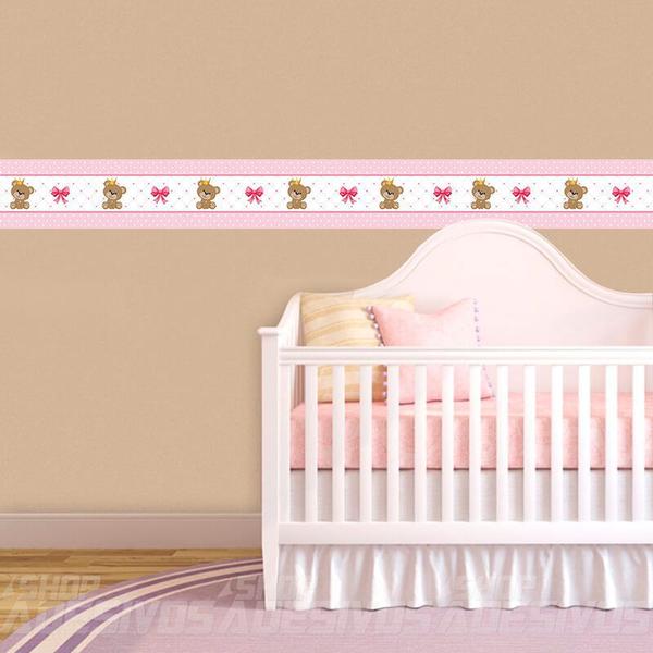 Adesivo de Parede Faixa Decorativa Para Quarto Infantil Ursinho Princesa - Decore Fácil Imagem de Adesivo de Parede Faixa Decorativa Para Quarto Infantil Ursinho Princesa