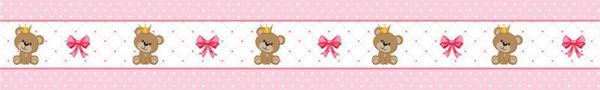 Adesivo de Parede Faixa Decorativa Para Quarto Infantil Ursinho Princesa - Decore Fácil Imagem de Adesivo de Parede Faixa Decorativa Para Quarto Infantil Ursinho Princesa