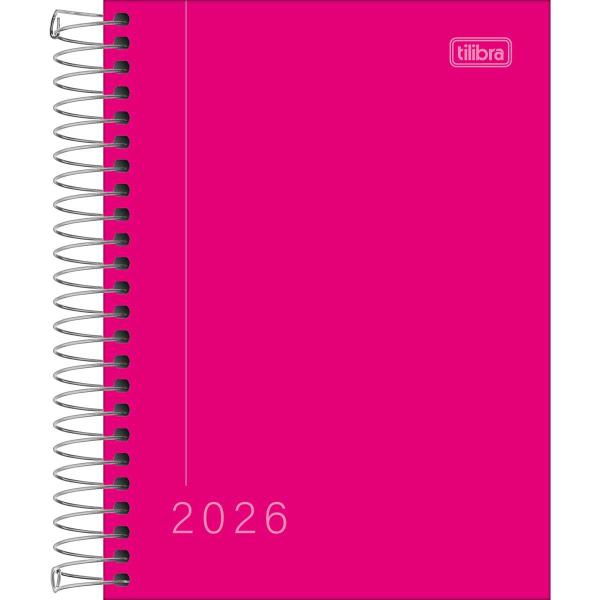 Agenda Diária Espiral Pepper Rosa M4 2026 Tilibra
