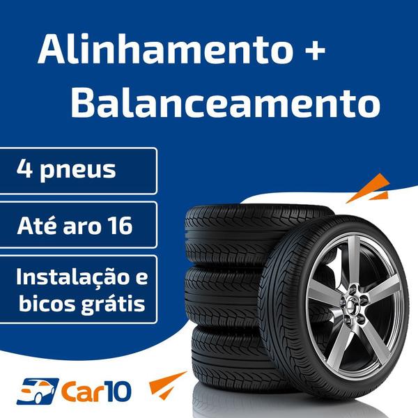 Alinhamento + Balanceamento + Instalação de pneus de 4 pneus - Car10 Imagem de Alinhamento + Balanceamento + Instalação de pneus de 4 pneus