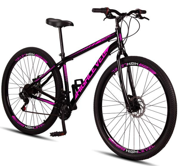 Bicicleta Aro 29 Highlevel Aço Carbono Freios A Disco 21 Marchas