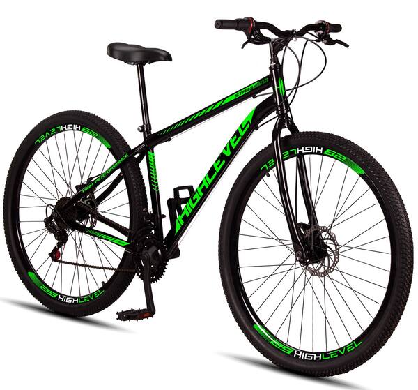 Bicicleta Aro 29 Highlevel Aço Carbono Freios A Disco 21 Marchas